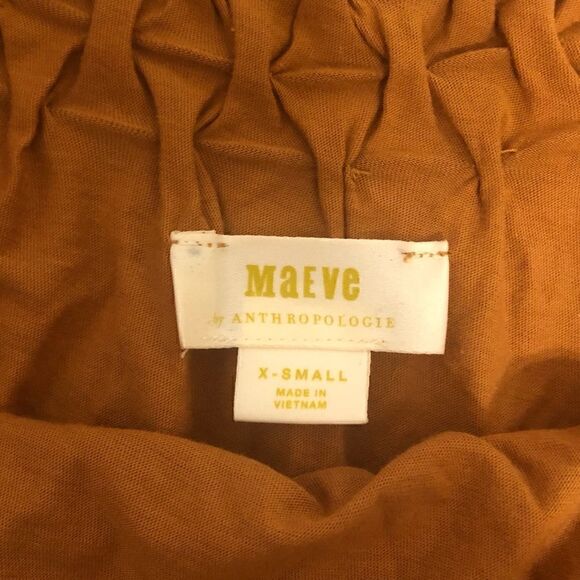 NWT ANTHROPOLOGIE Maeve Justin Smocked Top Blouse in Honey Size XS - Picture 8 of 15